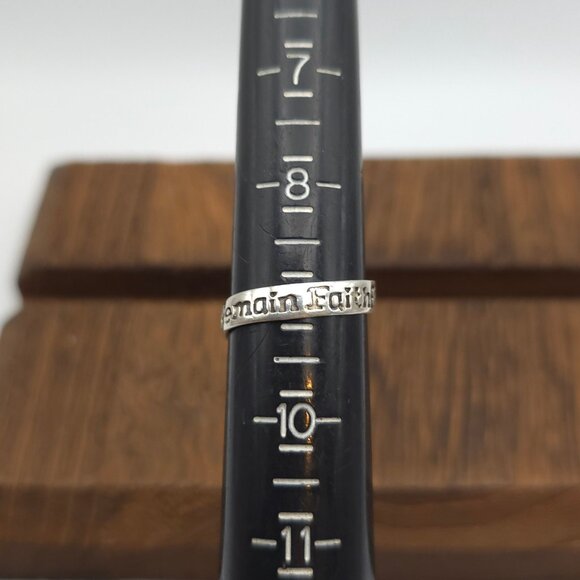 Size 9 Sterling Silver I Will Remain Faithful Ring A172 - Picture 7 of 9